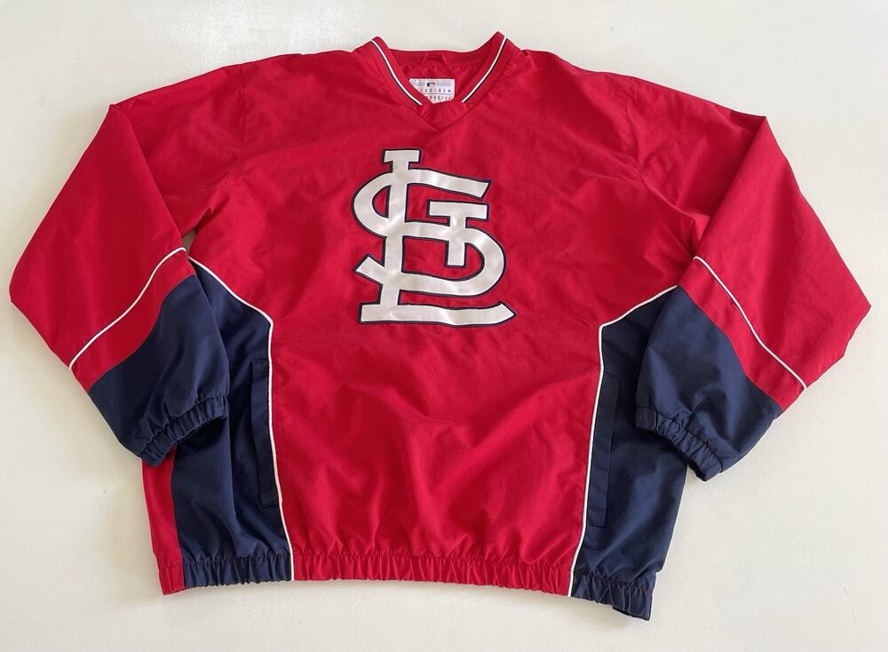 St Louis Cardinals Genuine Merchandise Men's Large Red Pullover MLB Windbreaker